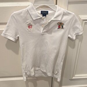 Polo by Ralph Lauren Kids White Polo with Embroidered Details